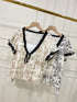 V-neck Short Sleeves Summer Casual Tops